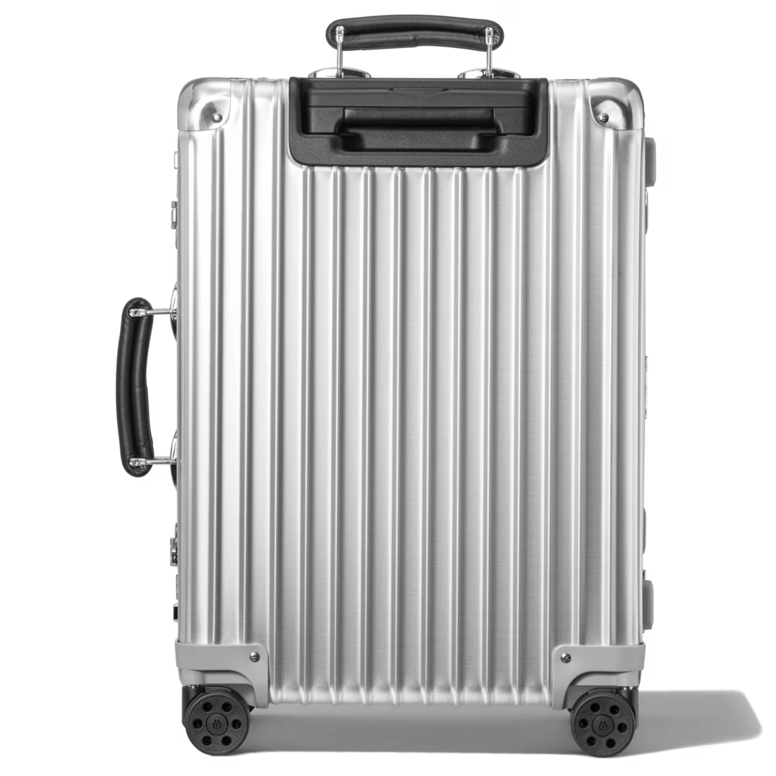 Sleek Silver Aluminum Hard-Shell Carry-On Luggage