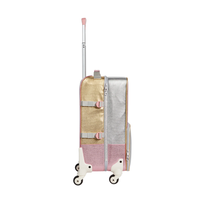 Sparkling Pink & Silver Soft-Sided Kids' Rolling Luggage