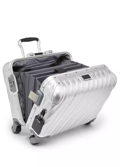 Premium Silver Aluminum Business Carry-On Luggage with Removable Organizer