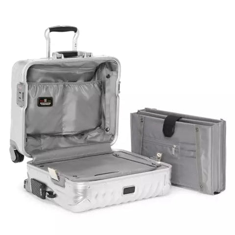 Premium Silver Aluminum Business Carry-On Luggage with Removable Organizer