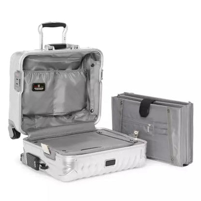 Premium Silver Aluminum Business Carry-On Luggage with Removable Organizer