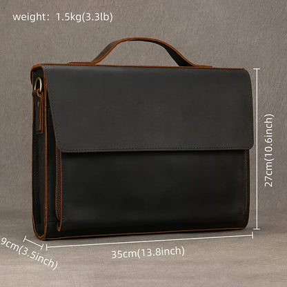 Vintage Full-Grain Leather Briefcase