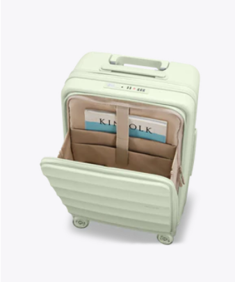 Sage Green Multi-Functional Carry-On Suitcase