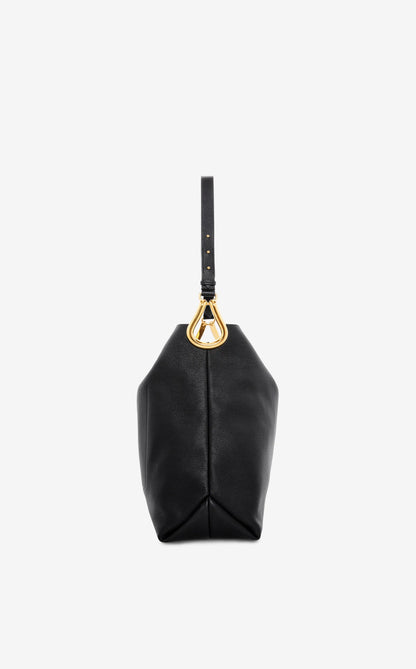 Soft Grained Leather Hobo Tote
