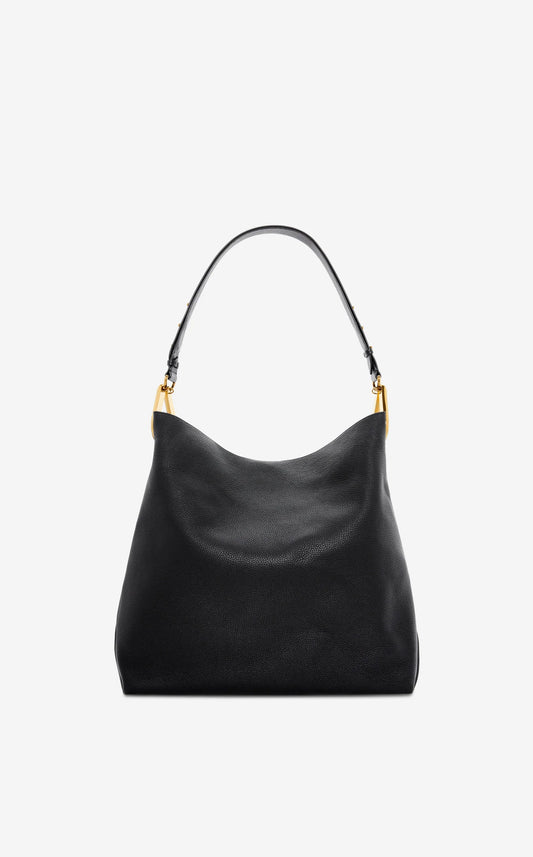 Soft Grained Leather Hobo Tote