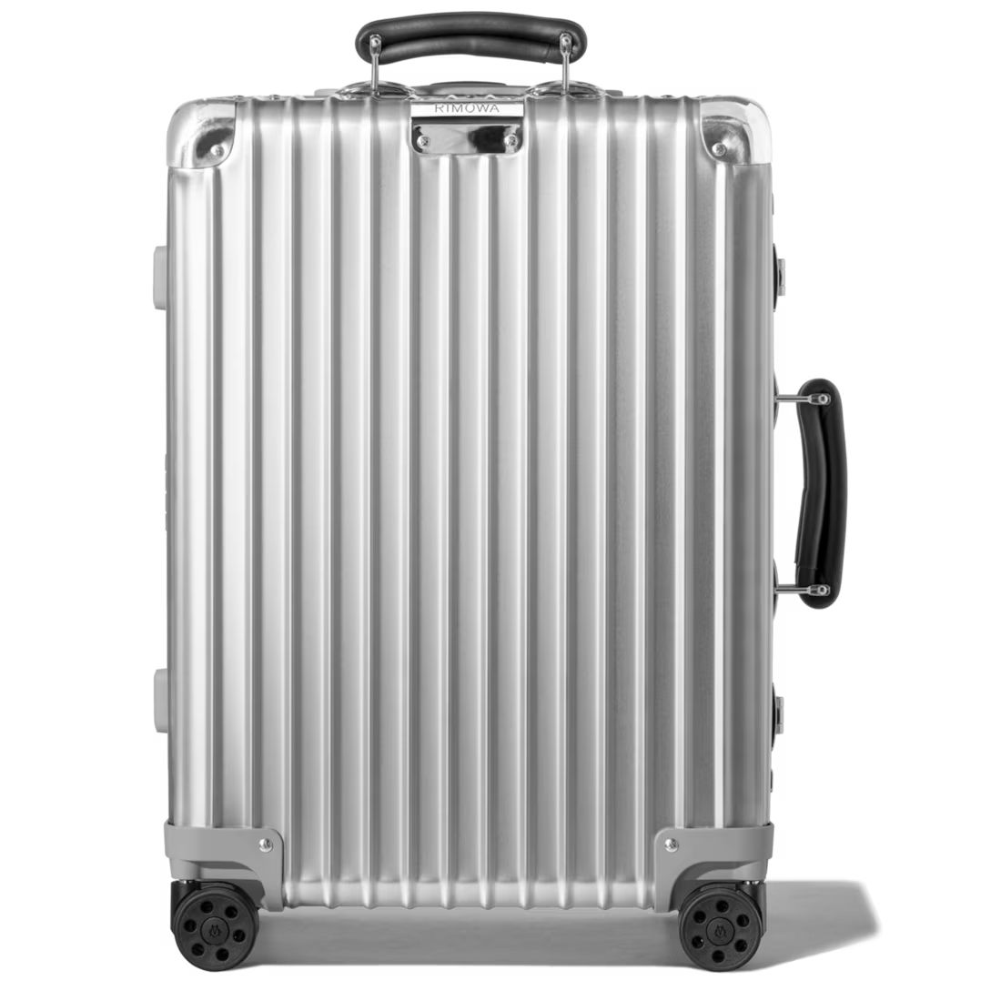 Sleek Silver Aluminum Hard-Shell Carry-On Luggage