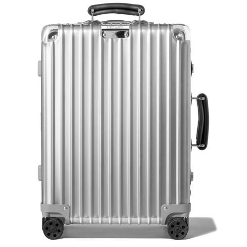 Sleek Silver Aluminum Hard-Shell Carry-On Luggage