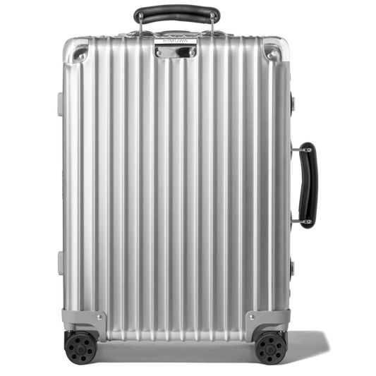 Sleek Silver Aluminum Hard-Shell Carry-On Luggage