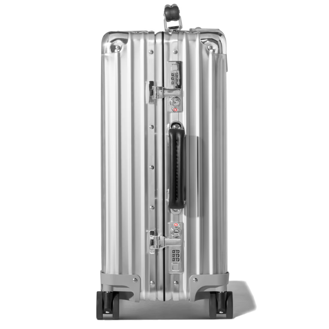 Sleek Silver Aluminum Hard-Shell Carry-On Luggage