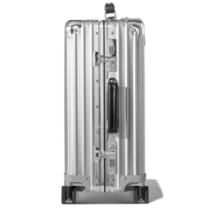 Sleek Silver Aluminum Hard-Shell Carry-On Luggage