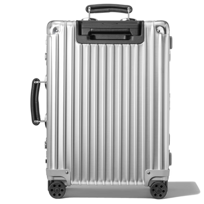 Sleek Silver Aluminum Hard-Shell Carry-On Luggage