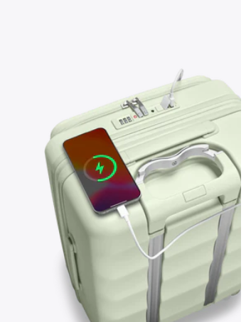 Sage Green Multi-Functional Carry-On Suitcase