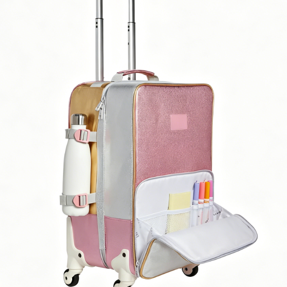 Sparkling Pink & Silver Soft-Sided Kids' Rolling Luggage