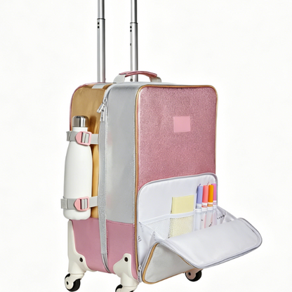 Sparkling Pink & Silver Soft-Sided Kids' Rolling Luggage